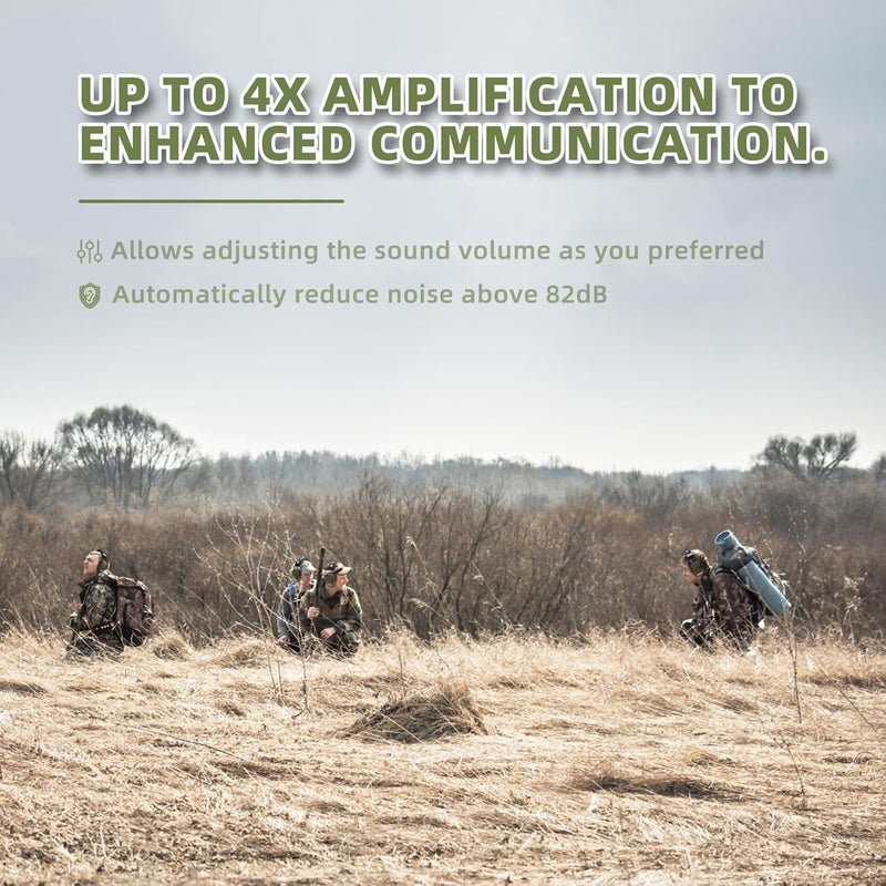 PROHEAR 2 Pack Electronic Ear Protections for Shooting with 4X Sound Amplification, Gun Range Hearing Protection Muffs, NRR 23dB Noise Reduction Headphones for Hunting, Black and Green - Image 5